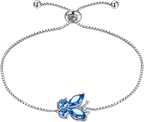 Saffieren vlinderarmband | Witgoud