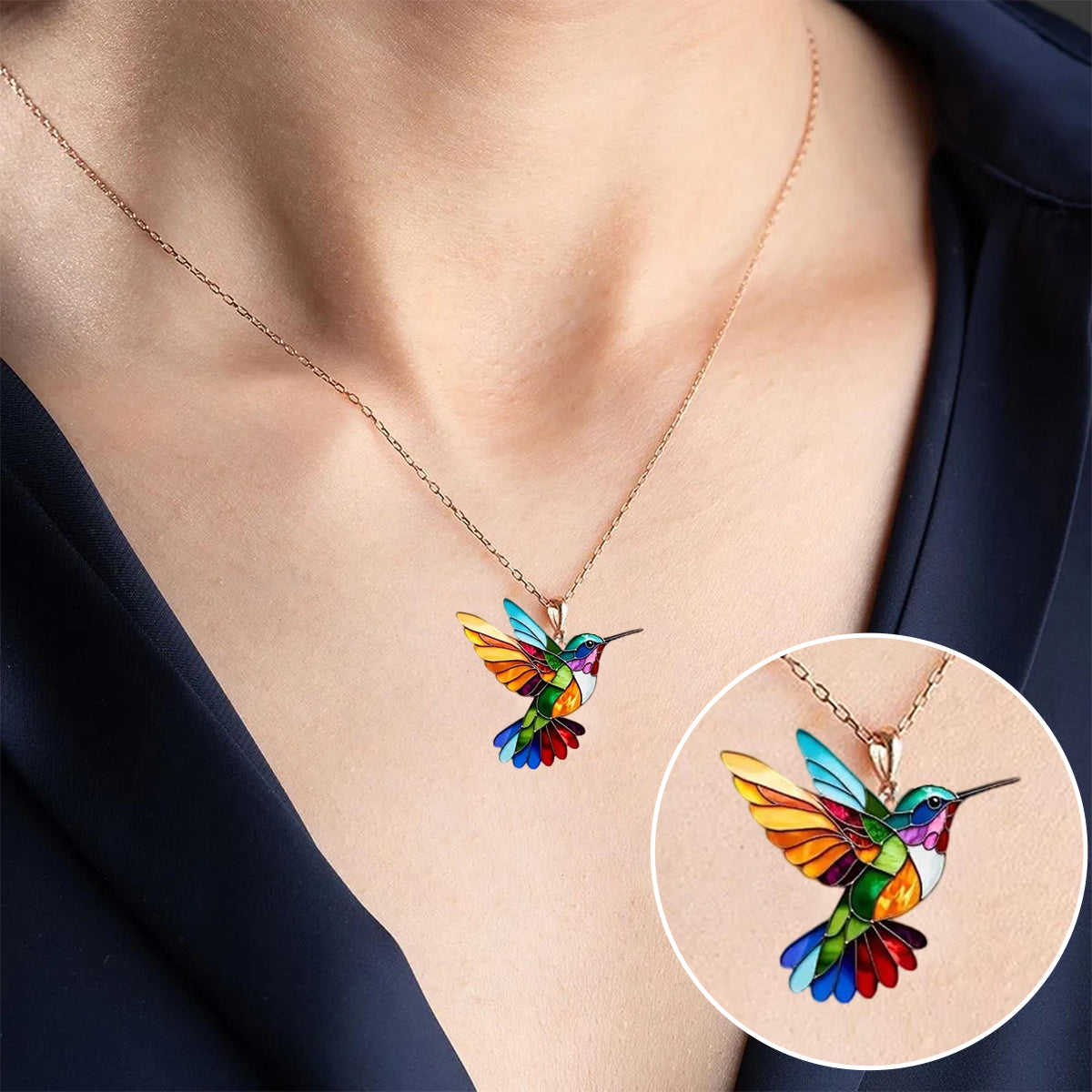Kleurrijke Kolibrie Ketting