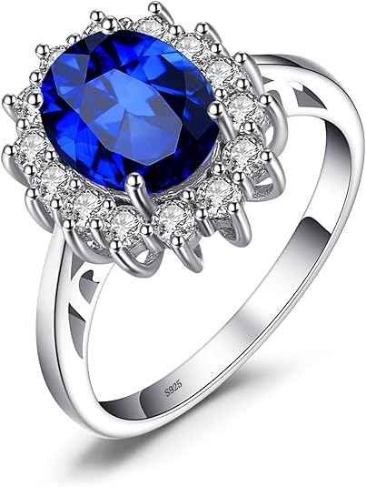 Klassieke saffieren halo-ring | Witgoud