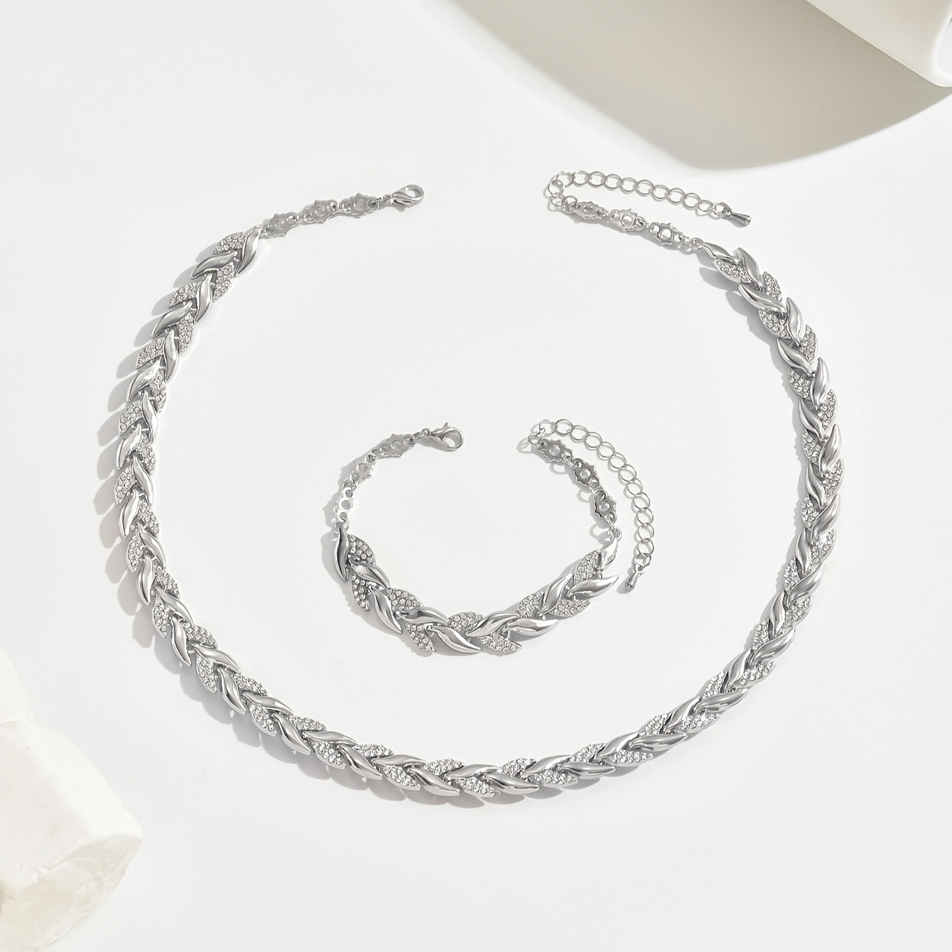 Elegante Glazen Strass Visstaart Set
