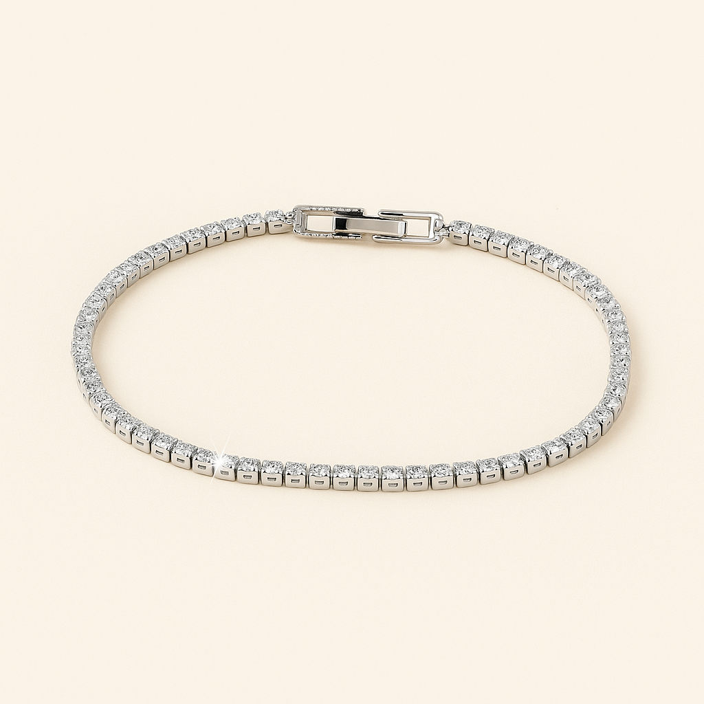 Goudgeplateerde Tennisarmband met Glanzende Zirkonia