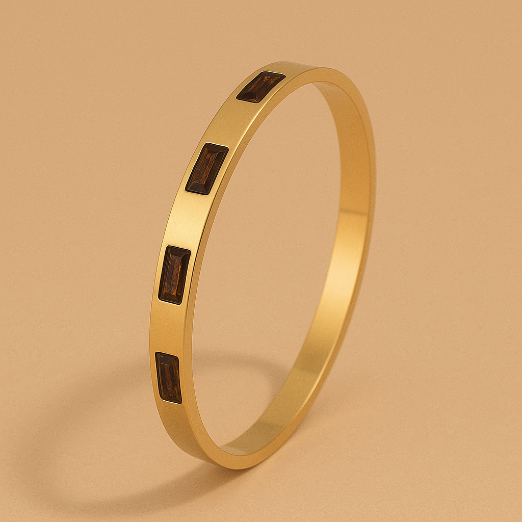 Renata Scarlatti | Elegante Groene Gouden Armband