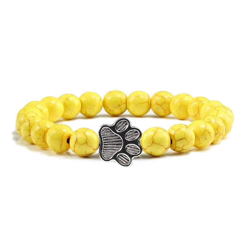 Armband met kralen en pootmotief