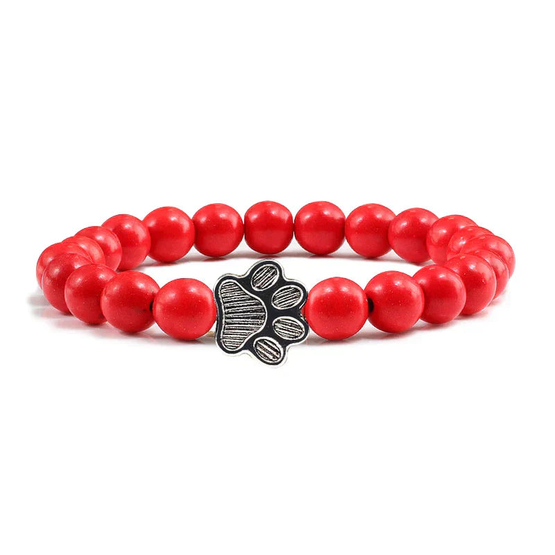 Armband met kralen en pootmotief