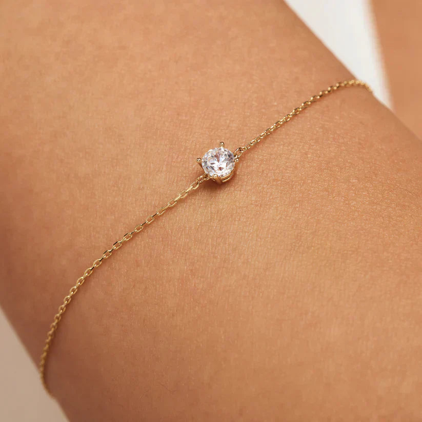 Cléa Sprankelende Moissaniet Armband in Goud