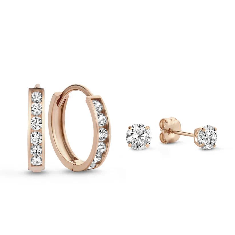 Dara Brillane Stenen Oorbellen Set | Goud