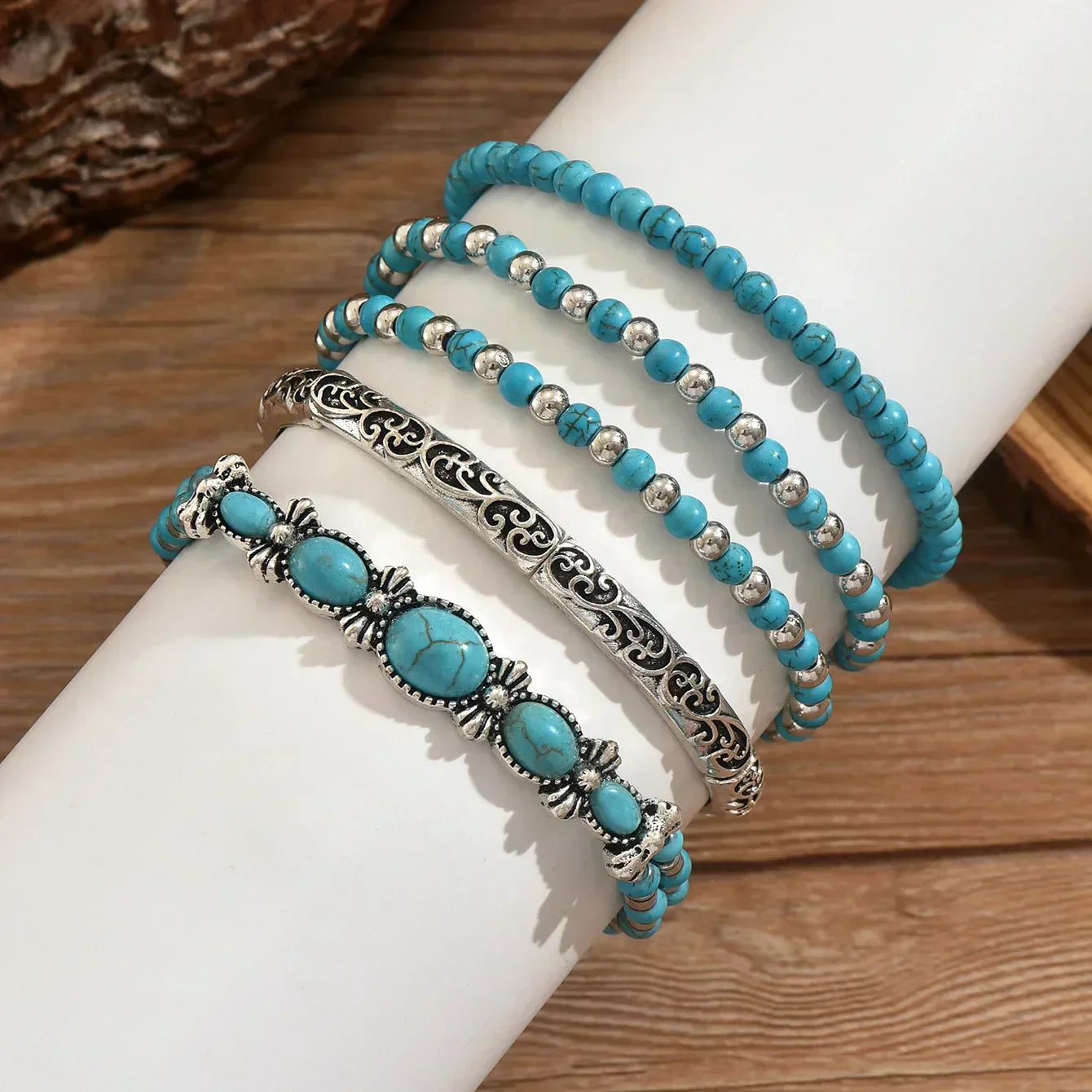 Boho Chic Turquoise Parelarmband Collectie