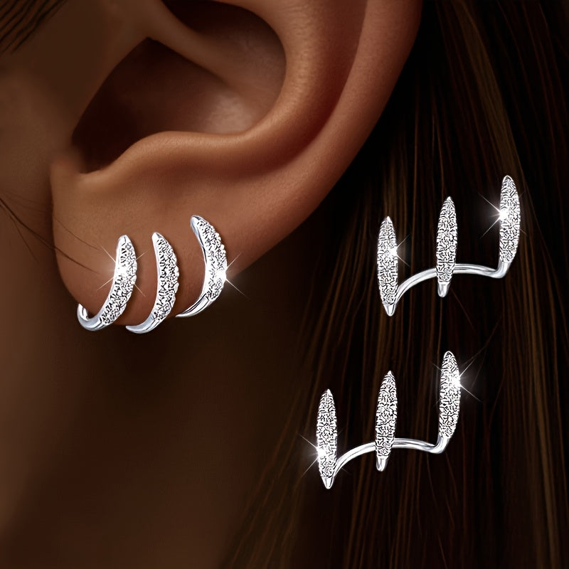 Elegante Strass Oorbellen Met Drie Klauwen