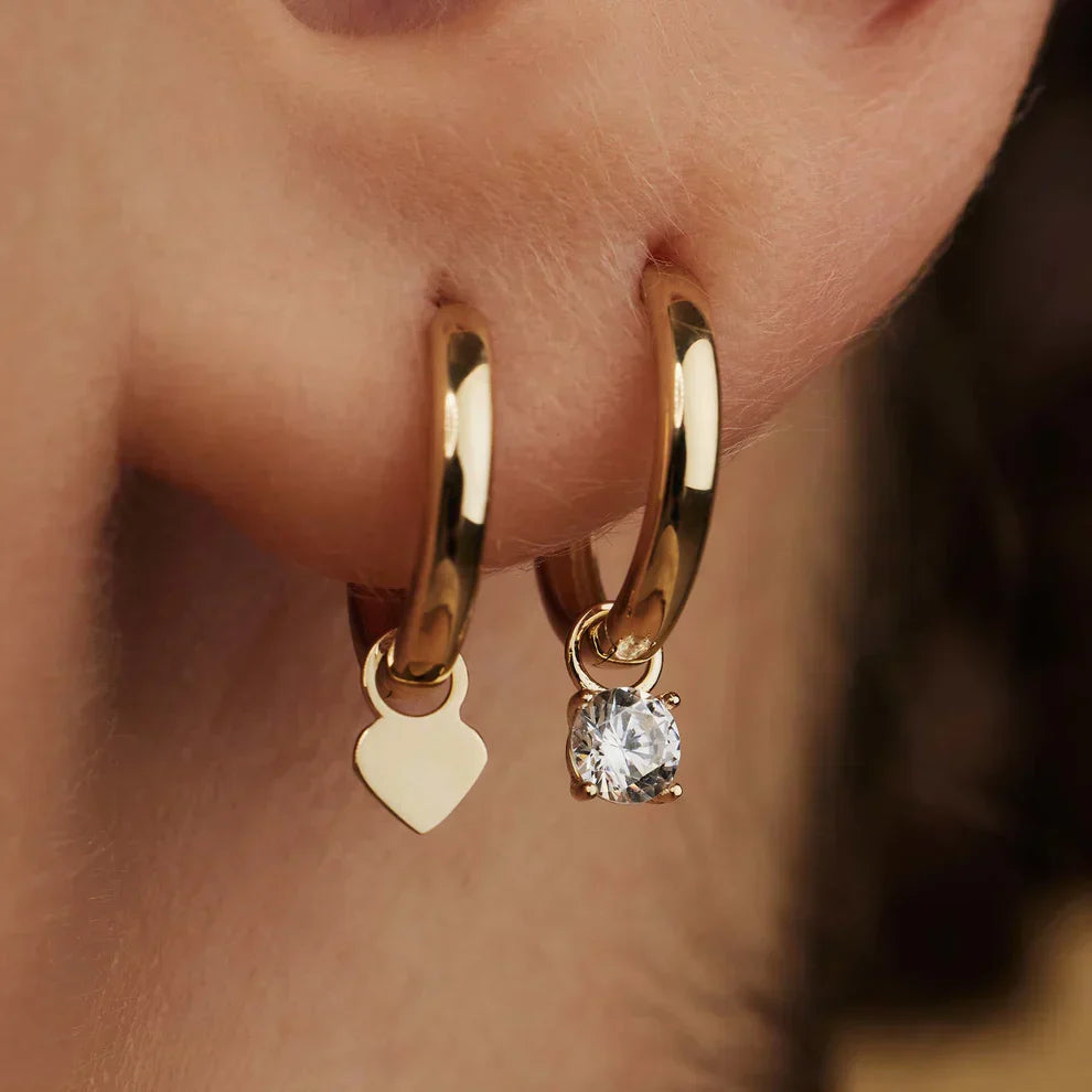 Larmes de Lune Stenen Hoepeloorbellen | Goud