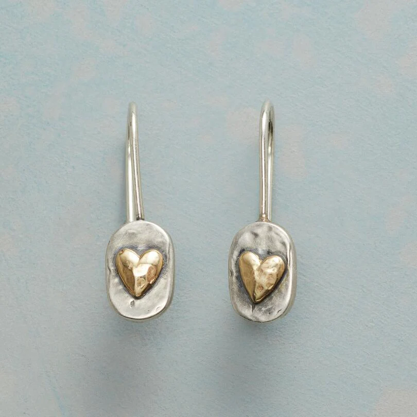 Hartvormige Oorbellen Met Zilver En Goud