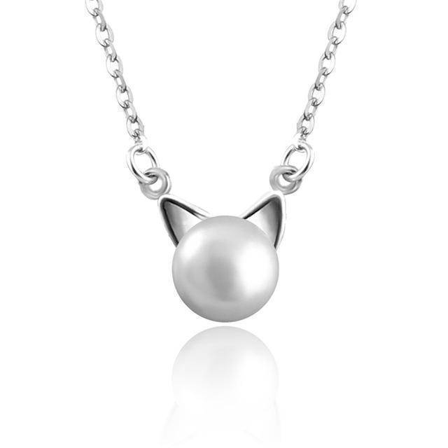 Ketting, oorbellen en ring met katmotief