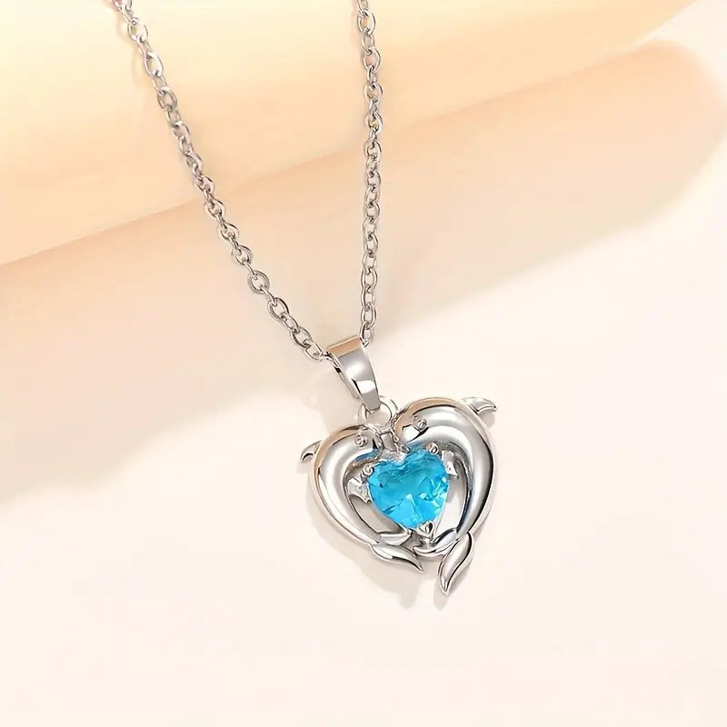 Oceanheart-tweeling ketting | Witgoud