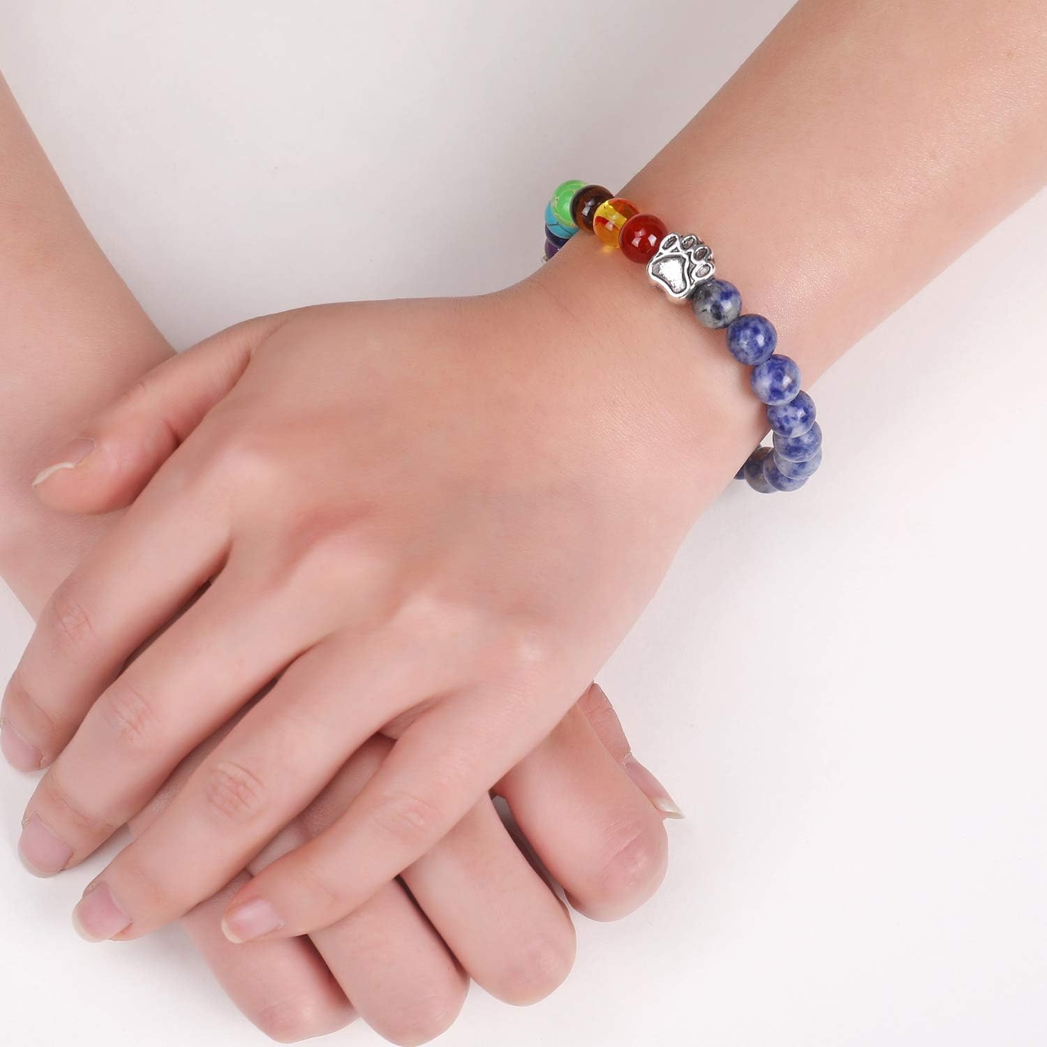 Meerkleurige kralenarmband met elastische pasvorm