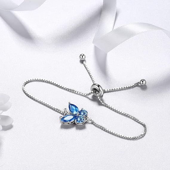 Saffieren vlinderarmband | Witgoud