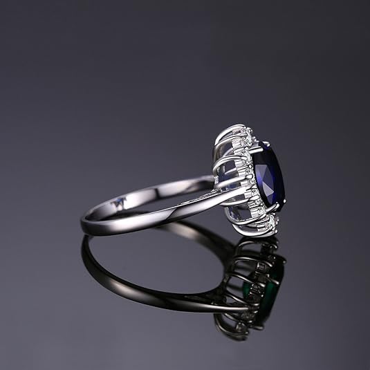 Klassieke saffieren halo-ring | Witgoud