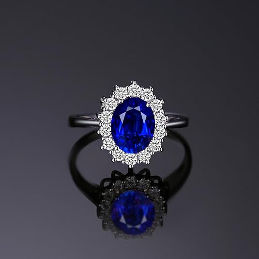 Klassieke saffieren halo-ring | Witgoud