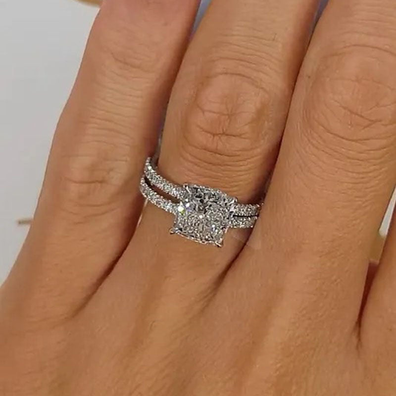 Bridal Kussen 2-delige Ringenset | Witgoud