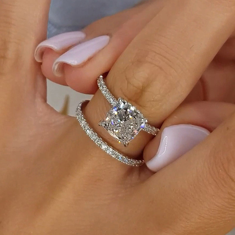 Bridal Kussen 2-delige Ringenset | Witgoud