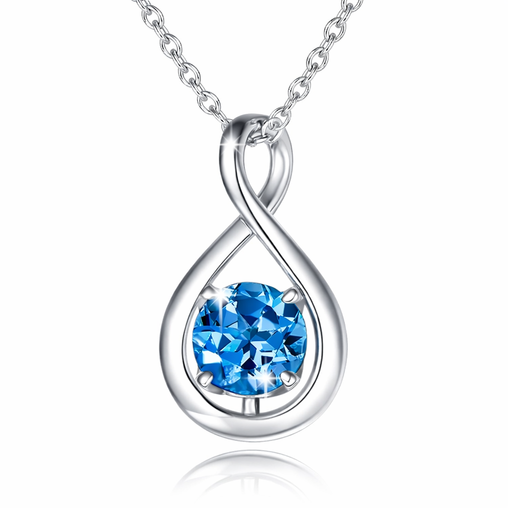 Sapphire Infinity-hangerketting | Witgoud