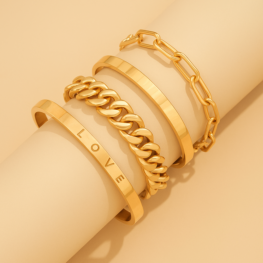 Elan Mercer Armbandenset | Goud