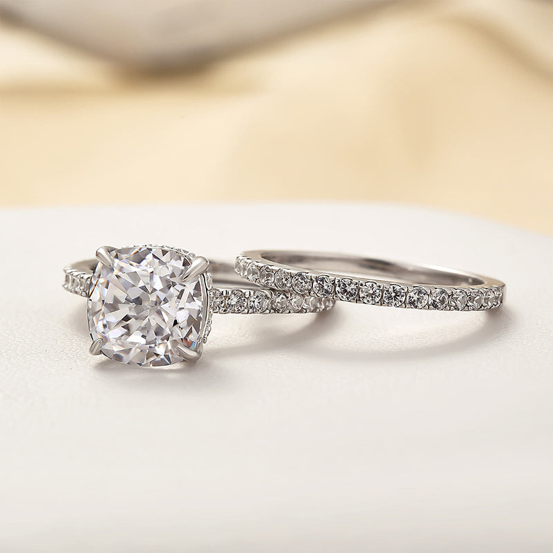 Bridal Kussen 2-delige Ringenset | Witgoud