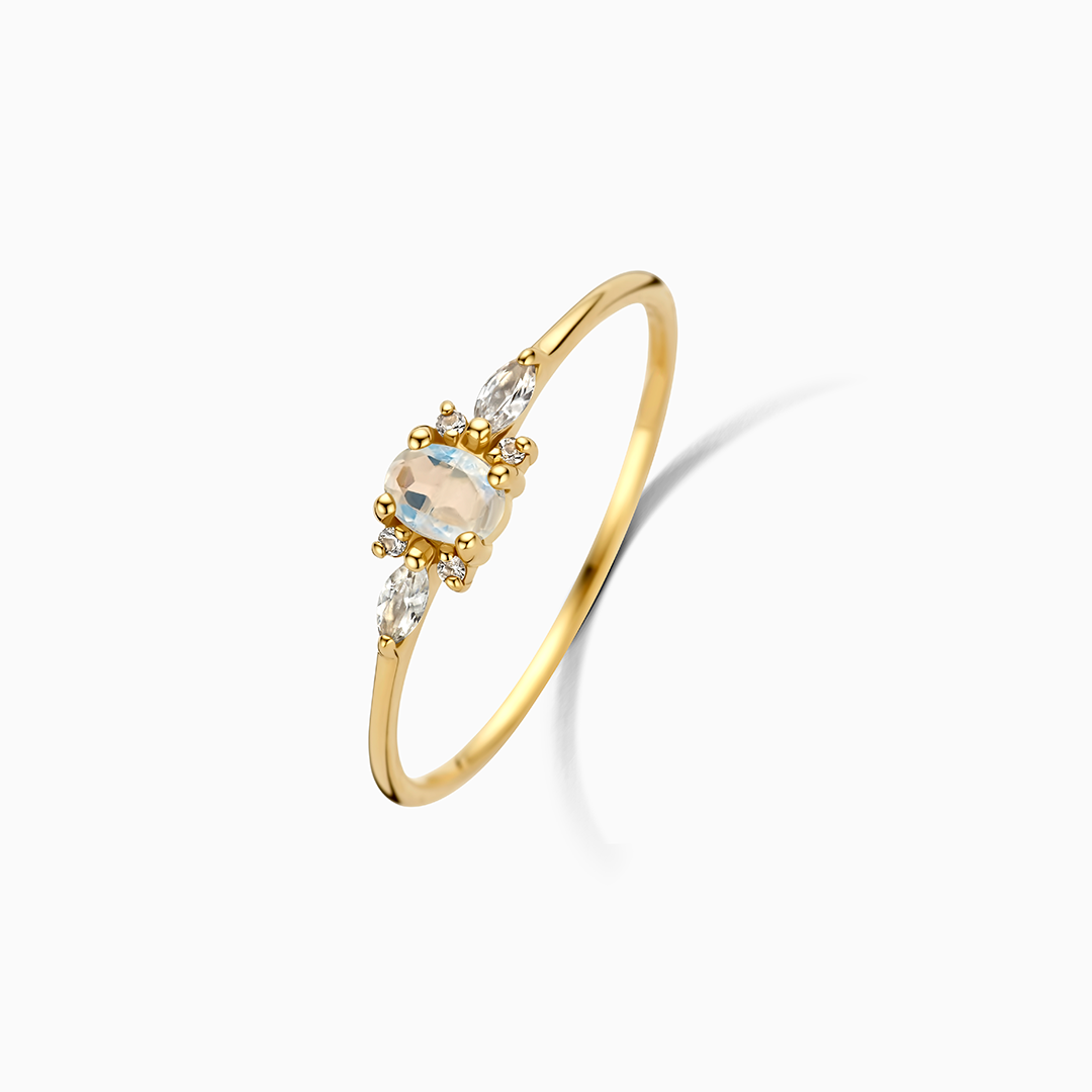 Moonstone Muse Ring | Goud