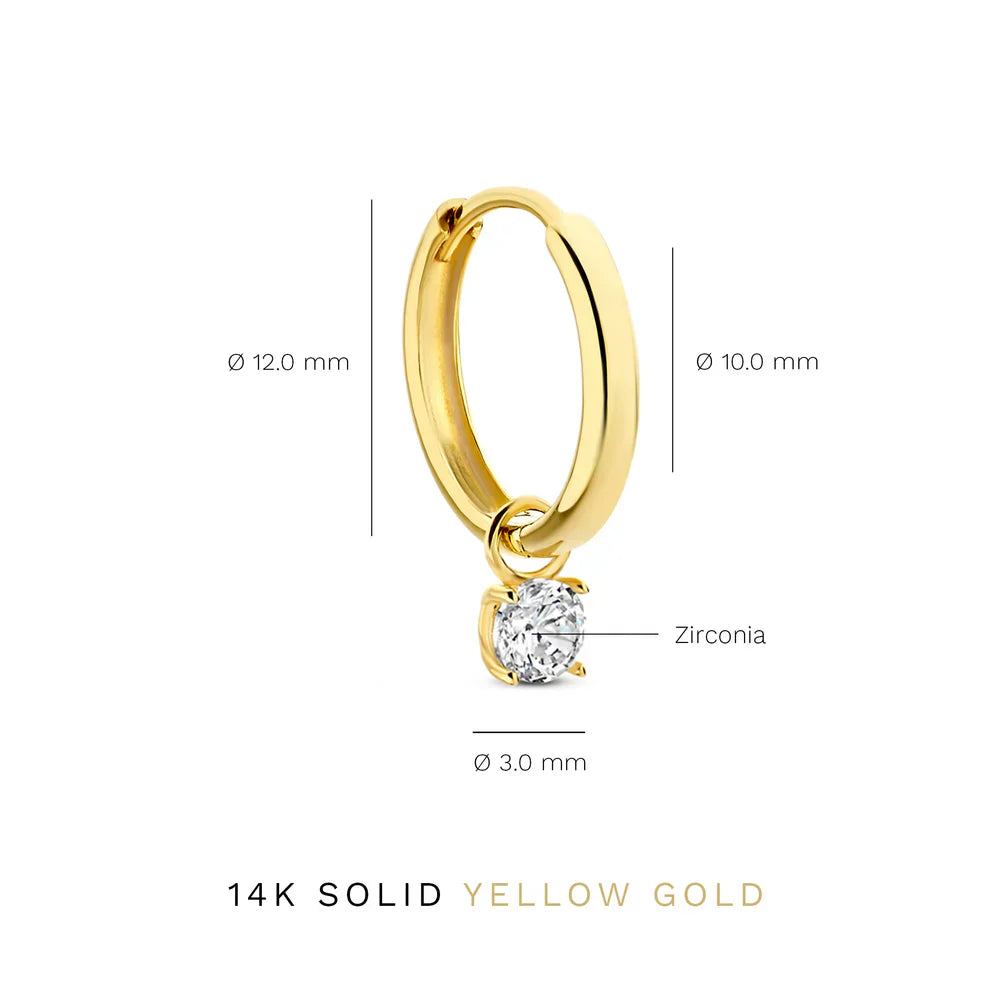 Larmes de Lune Stenen Hoepeloorbellen | Goud