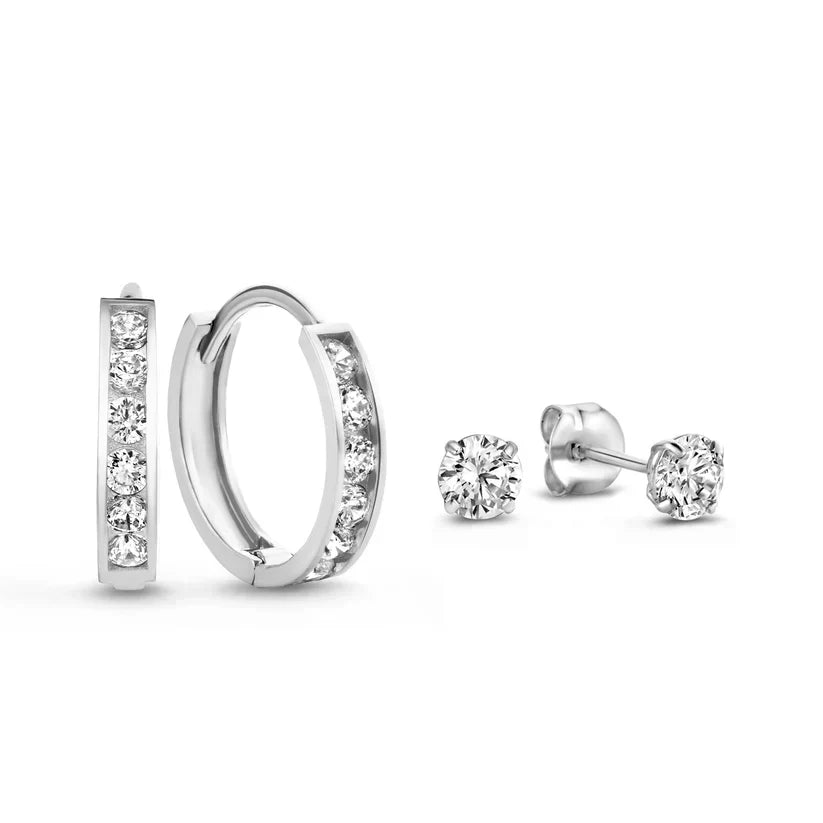 Dara Brillane Stenen Oorbellen Set | Goud