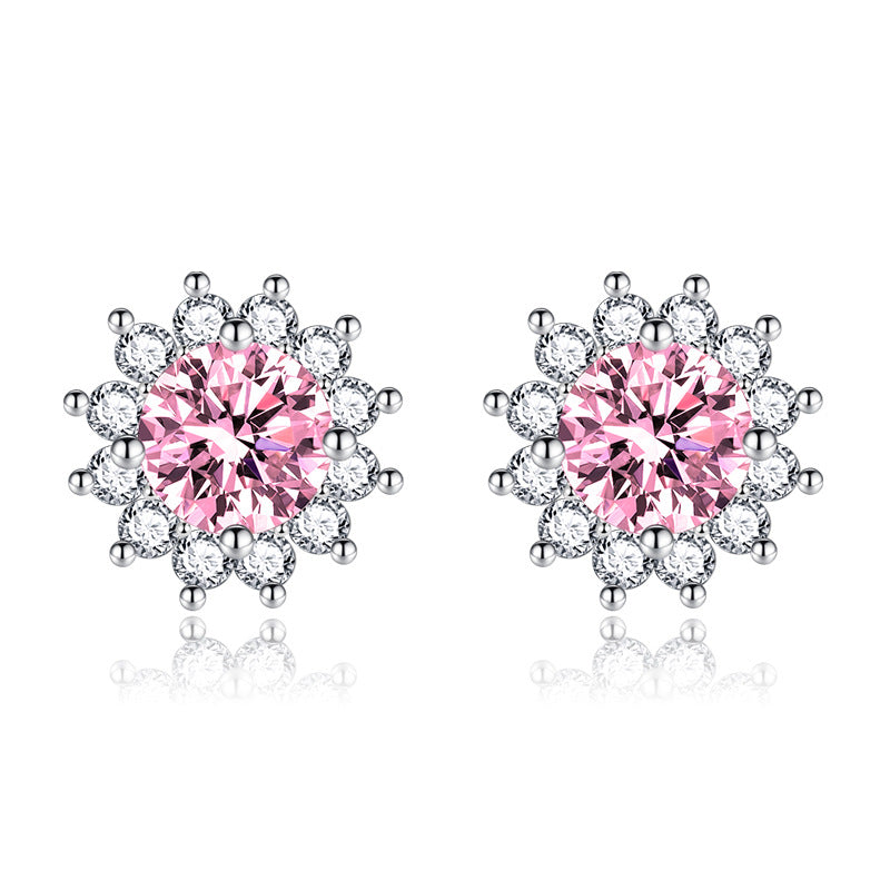 Sunlit Muse Oorbellen Roze | Witgoud
