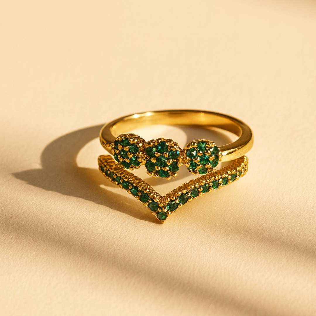 Ivy – Gestructureerde gouden ring