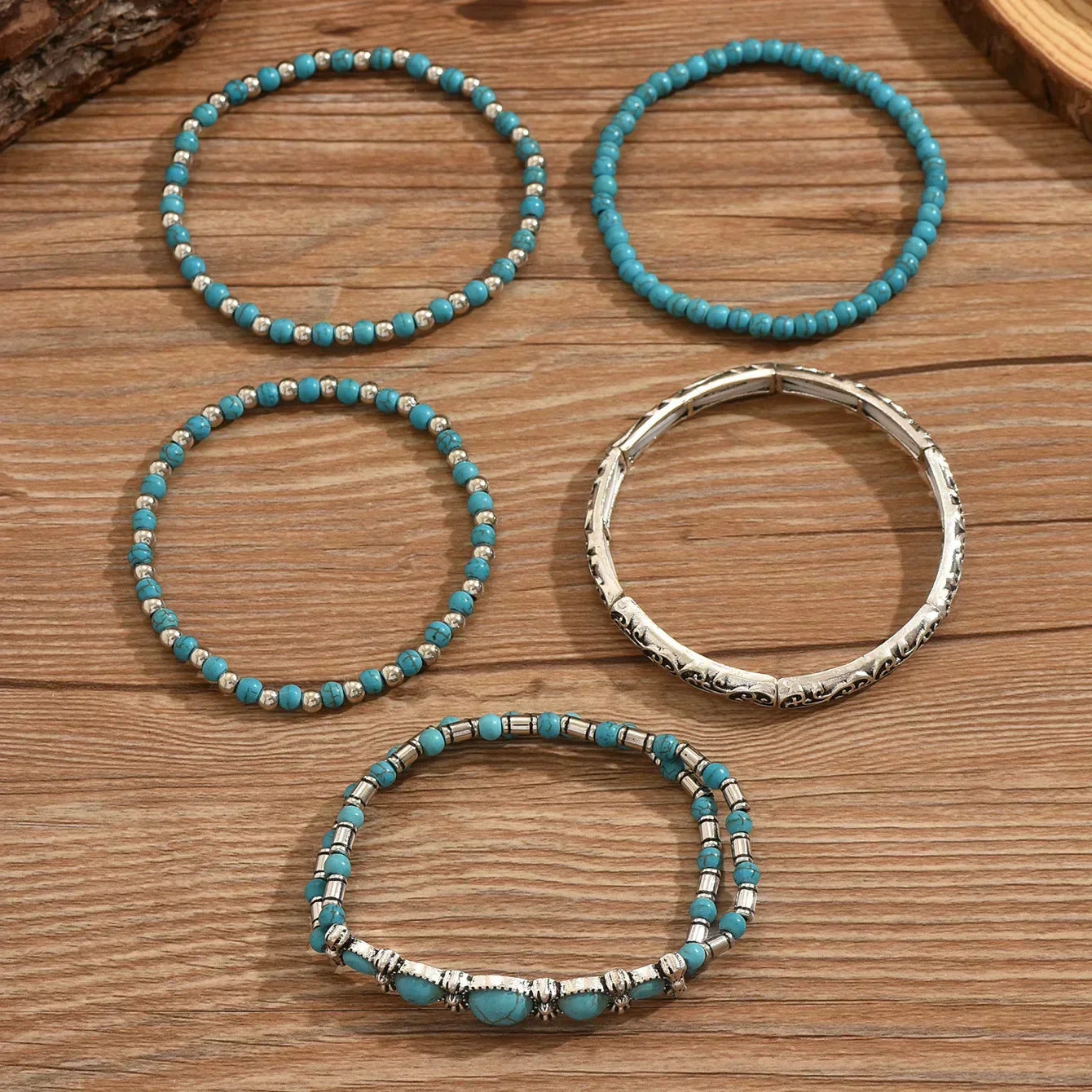 Boho Chic Turquoise Parelarmband Collectie