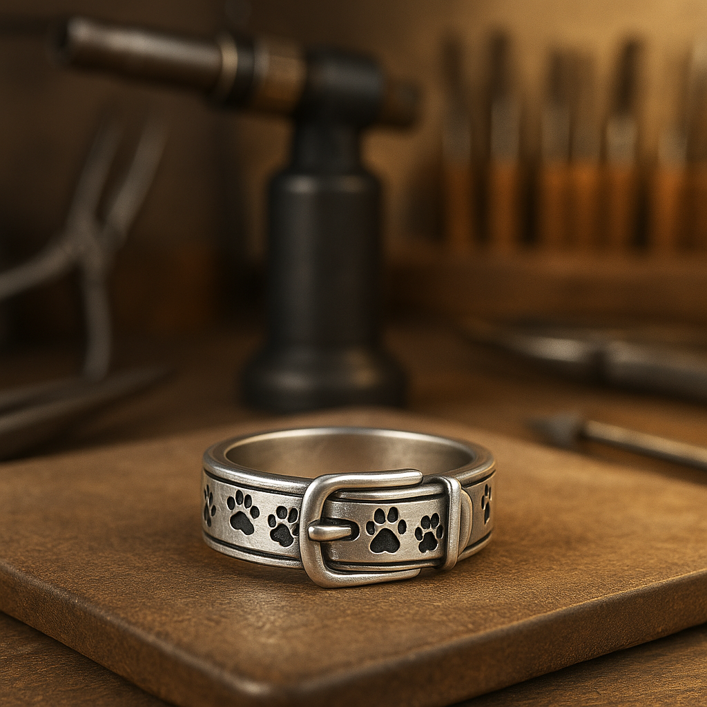 Ring met halsband-geïnspireerd ontwerp